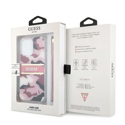 8. Guess GUHCP13LKCABPI iPhone 13 Pro / 13 6.1" pink/pink Hardcase Camo Strap Collection