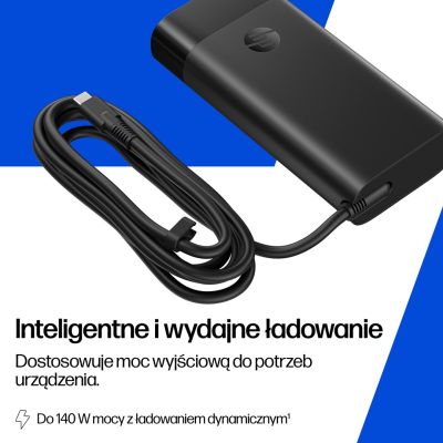 11. HP 140W Laptop-Ladegerät USB-C Netzteil Schwarz B7NM4AA