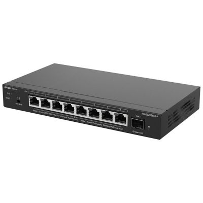 9. Ruijie Networks RG-ES209MG-P Netzwerk-Switch, Managed L2 2,5G Ethernet (100/1000/2500), PoE-fähig, Schwarz