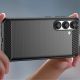 6. Carbon Case Flexibles Silikon für Realme 14 5G - Schwarz