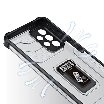 5. Crystal Ring Case robuste Kickstand TPU/PC Panzer Handyhülle Hard Case für Samsung Galaxy A72 4G blau
