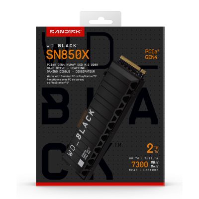 3. WD Black SN850X WDS200T2XHE SSD (2 TB; M.2; PCIe NVMe 4.0 x4; Kühlkörper)