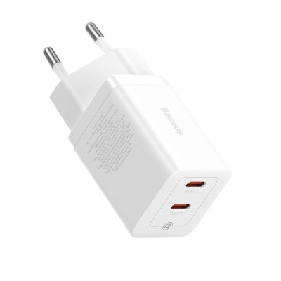 5. Baseus GaN5 Pro 40W 2xUSB-C Wandladegerät – Weiß