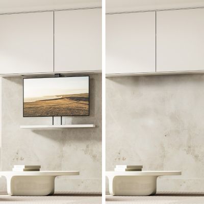 21. MACLEAN Elektrische Decken-/Bodenleuchte, ausziehbar, 43–88 Zoll, VESA 600x400, max. 60 kg, 100–240 V AC, 50/60 Hz; MC-125