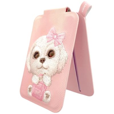 3. Nimmy New Big-Eye Cute Pets 2.0 Hunde-Magnetgeldbörse mit Handyhalterung – Rosa