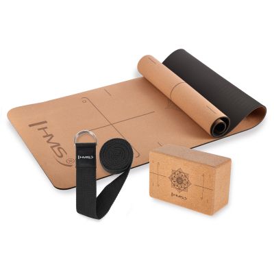 HMS CORK YOGA SET TPE MATTE YM11 + CUBE KJ02 + GURT SJ02
