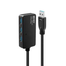 Lindy 43159 USB 3.2 Gen 1 (3.1 Gen 1) Typ-A Hubs und Konzentratoren 5000 Mbit/s Schwarz