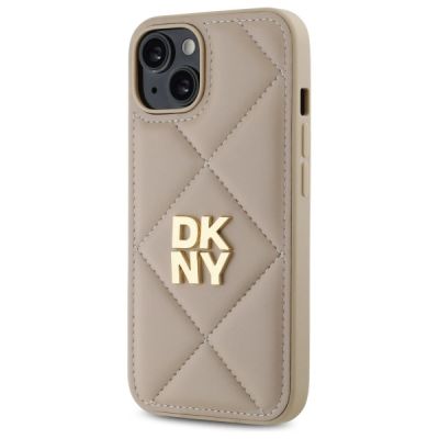 2. DKNY Quilted Stack Logo Hülle für iPhone 14 – Beige