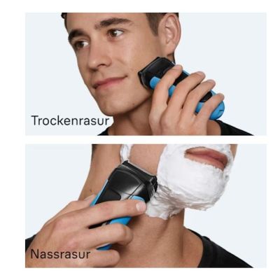 4. Braun Series 3 310s Folienrasierer/Trimmer, Schwarz, Blau