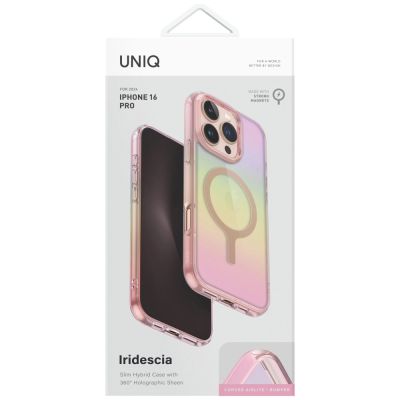 4. Uniq Iridescia Magclick Ladehülle für iPhone 16 Pro - Pink