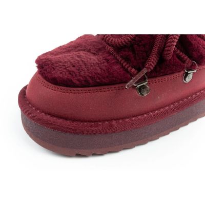 6. D.Franklin Damen Winter Schneestiefel, modisches Fellfutter, Burgund