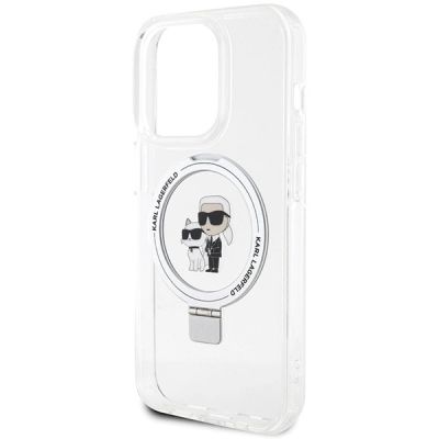 6. Karl Lagerfeld Ring Stand Karl&Choupette MagSafe Hülle für iPhone 13 Pro / 13 – weiß