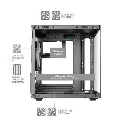 6. TACENS MARS MC-CUBE 1xARGB USB-C mATX- Gehäuse