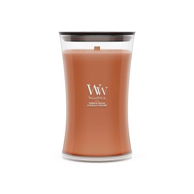 Kürbis Praline Woodwick Große Kerze