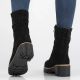 7. Damen-Ankle-Boots aus Leder, gerüscht, schwarz, Filippo DBT6402