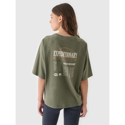 9. Oversize-T-Shirt für Damen mit Print, Größe 4F 4FRAW24TTSHF2583-43S