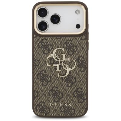 3. Guess 4G Big 4G Classic Logo Big Strap Metal Buttons Case für iPhone 17 Pro Max - Braun