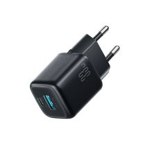 Joyroom JR-TG7 33W USB-A + USB-C Wandladegerät mit 60W USB-C auf USB-C 1m Kabel - Schwarz