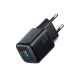 Joyroom JR-TG7 33W USB-A + USB-C Wandladegerät mit 60W USB-C auf USB-C 1m Kabel - Schwarz