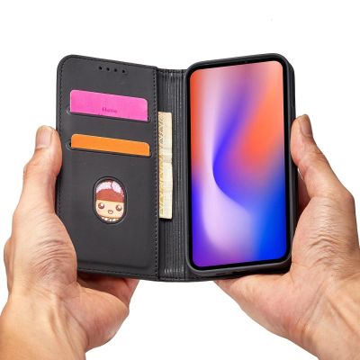 13. Magnetkartenhülle für iPhone 12 Pro Max Tasche Kartenetui Kartenhalter Schwarz