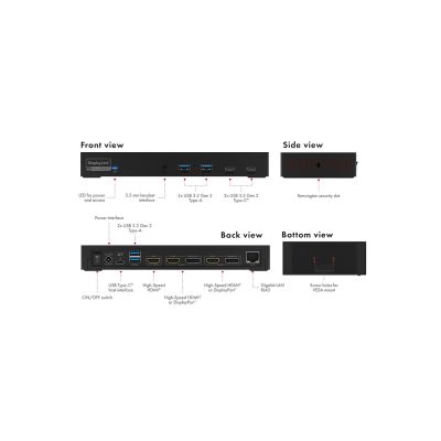 2. ICY BOX IB-DK2246AC Kabelgebundener USB 3.2 Gen 2 (3.1 Gen 2) Typ-A Schwarz