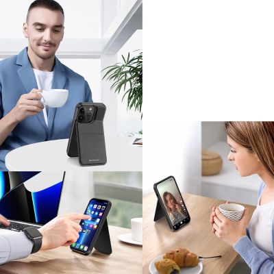 8. 3in1 Wallet Case mit Ständer für iPhone 13 Pro MagSafe RFID Blocker Dux Ducis Rafi Mag – Schwarz