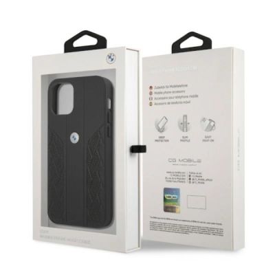 8. BMW Leather Curve Perforate Case für iPhone 12 / iPhone 12 Pro – Schwarz