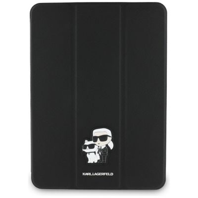 2. Karl Lagerfeld Saffiano Magnetische Karl & Choupette iPad Air 11" 2024 Buchcover-Hülle - Schwarz