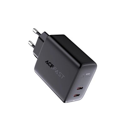 2. Acefast Ladegerät 2x USB Typ C 40W, PPS, PD, QC 3.0, AFC, FCP schwarz (A9 schwarz)