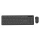 GEMBIRD Kabelloses Slim Pro Business-Schreibtisch-Tastatur- und Maus-Set, Schwarz, Russisches Layout