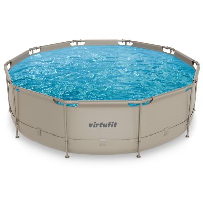 12. VIRTUFIT RUNDER POOL 366 CM MIT FILTPUMPE BEIGE