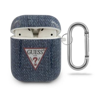 Guess GUACA2TPUJULDB AirPods decken die marineblaue/dunkelblaue Jeans-Kollektion ab