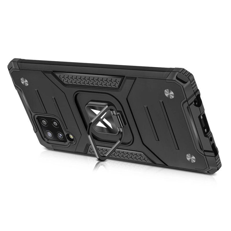4. Wozinsky Ring Armor Tough Hybrid Case Cover + Magnethalterung für Samsung Galaxy A42 5G schwarz