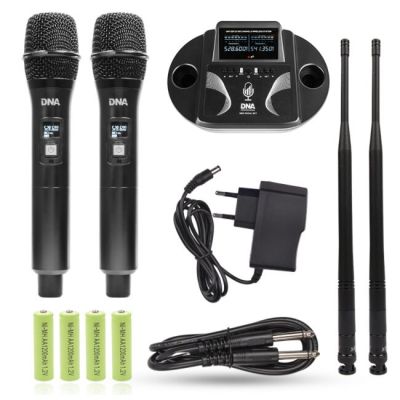 10. UMA VOCAL SET – Drahtloses Dual-Set bestehend aus 2 Handmikrofonen + Empfänger mit Mikrofon-Ladestation