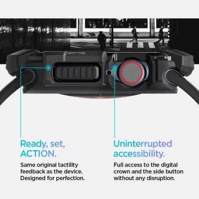 12. Spigen Rugged Armor Hülle für Apple Watch 10 46 mm – Schwarz