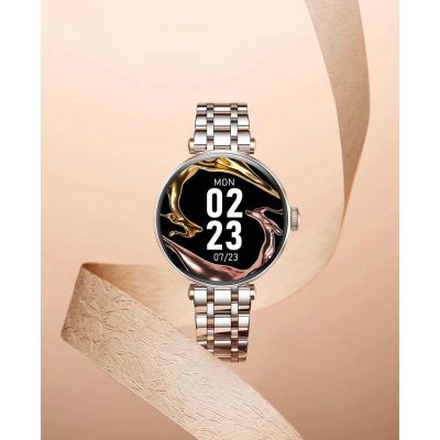 4. Smartwatch Gravity Roségold Schwarz 2 Armbänder GT26-6