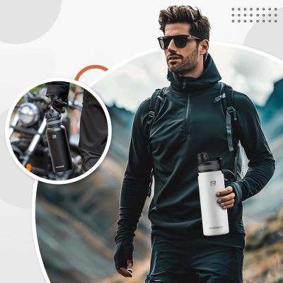 3. Rockbros 35210029005 Thermo-Fahrradflasche für Getränke 550 ml - weiß