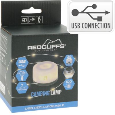 4. Taschenlampe, Campinglampe, USB-Ladefunktion, Redcliffs