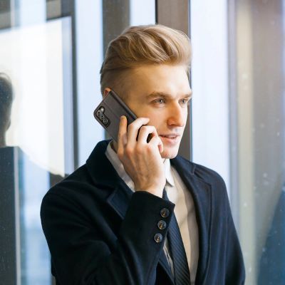 23. Dux Ducis Hivo Leather Flip Cover Echtleder Geldbörse für Karten und Dokumente Samsung Galaxy S22+ (S22 Plus) Schwarz