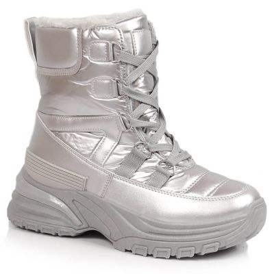Potocki W WOL117B metallische Schneestiefel mit Schnürung