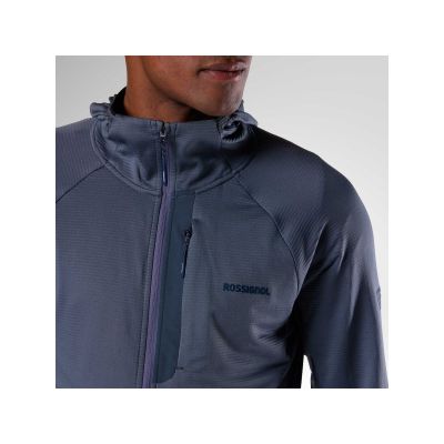 3. Herren ROSSIGNOL M Strukturierter Hoodie Mid Layer Grau