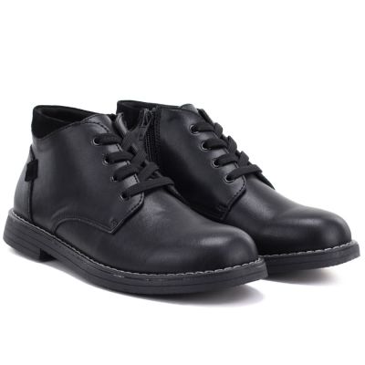 4. Schwarze Damen-Ankle-Boots aus Leder, eVento 26BT17-494