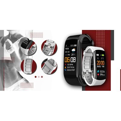 3. Smartwatch GIEWONT Schwarz und Weiß 2 Armbänder GW200-2