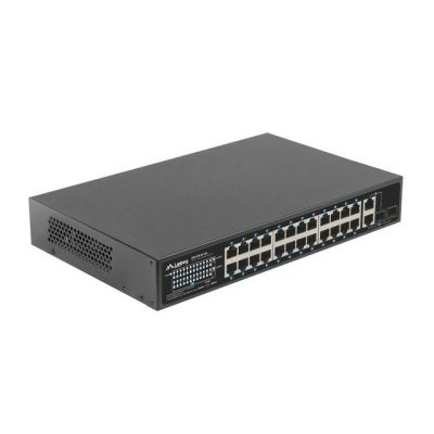 6. LANBERG Switch Rack 19" RSFE-24P-2C-360 24x 100MB PoE+/2x Combo Gigabit 360W