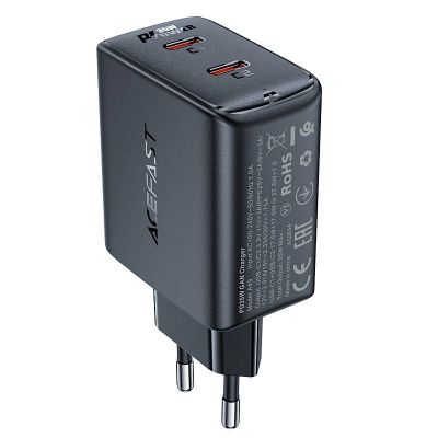 8. Schnellladegerät GaN 35W PD 2x USB C Acefast A49 - schwarz