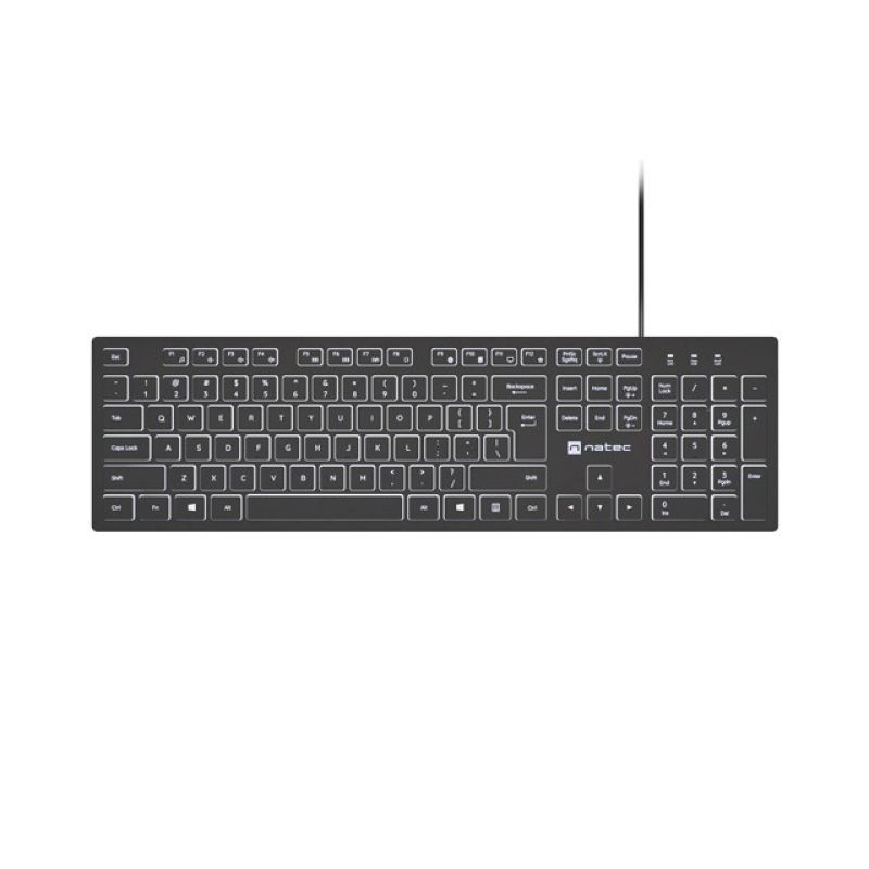 5. NATEC HERRING GLOW US-TASTATUR MIT WEISSER HINTERGRUNDBELEUCHTUNG