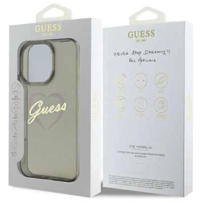 8. Guess IML Herz-Hülle für iPhone 16 Pro – Schwarz