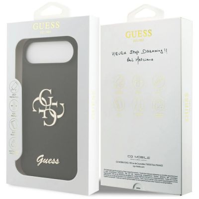 8. Guess Silikonhülle „Big 4G Script“ für iPhone Air – Schwarz