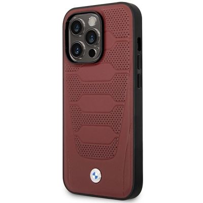 2. Hülle BMW BMHMP14X22RPSR iPhone 14 Pro Max 6.7" Burgund/Burgund Ledersitze Muster MagSafe