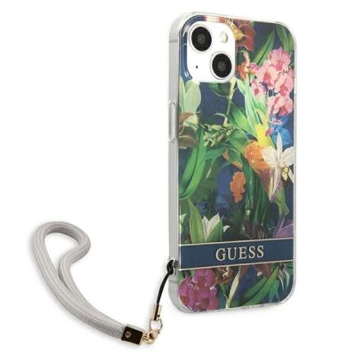 4. Guess GUHCP13SHFLSB iPhone 13 mini 5.4" blau/blaues Hardcase Flower Strap